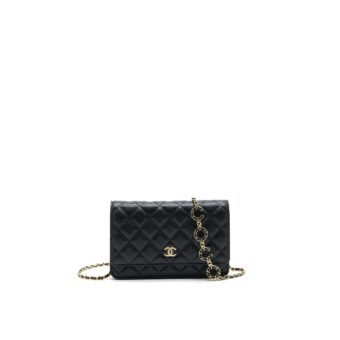 Chanel 21A Coco letter Wallet on Chain Black Caviar GHW