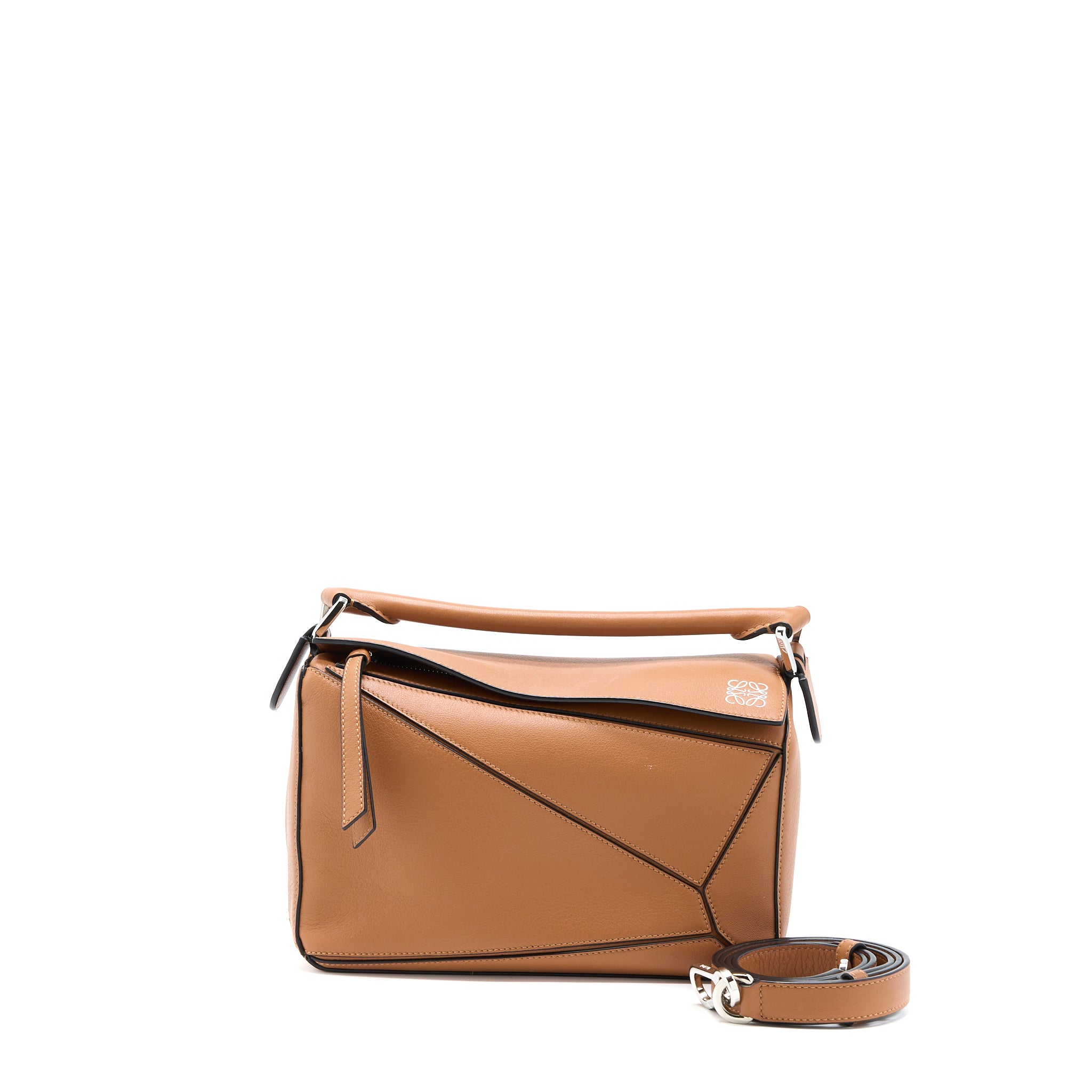 Loewe Small Puzzle Bag Classic Calfskin Tan SHW