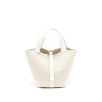 Hermes Vintage Picotin 18 Canvas Bag Stamp Square G