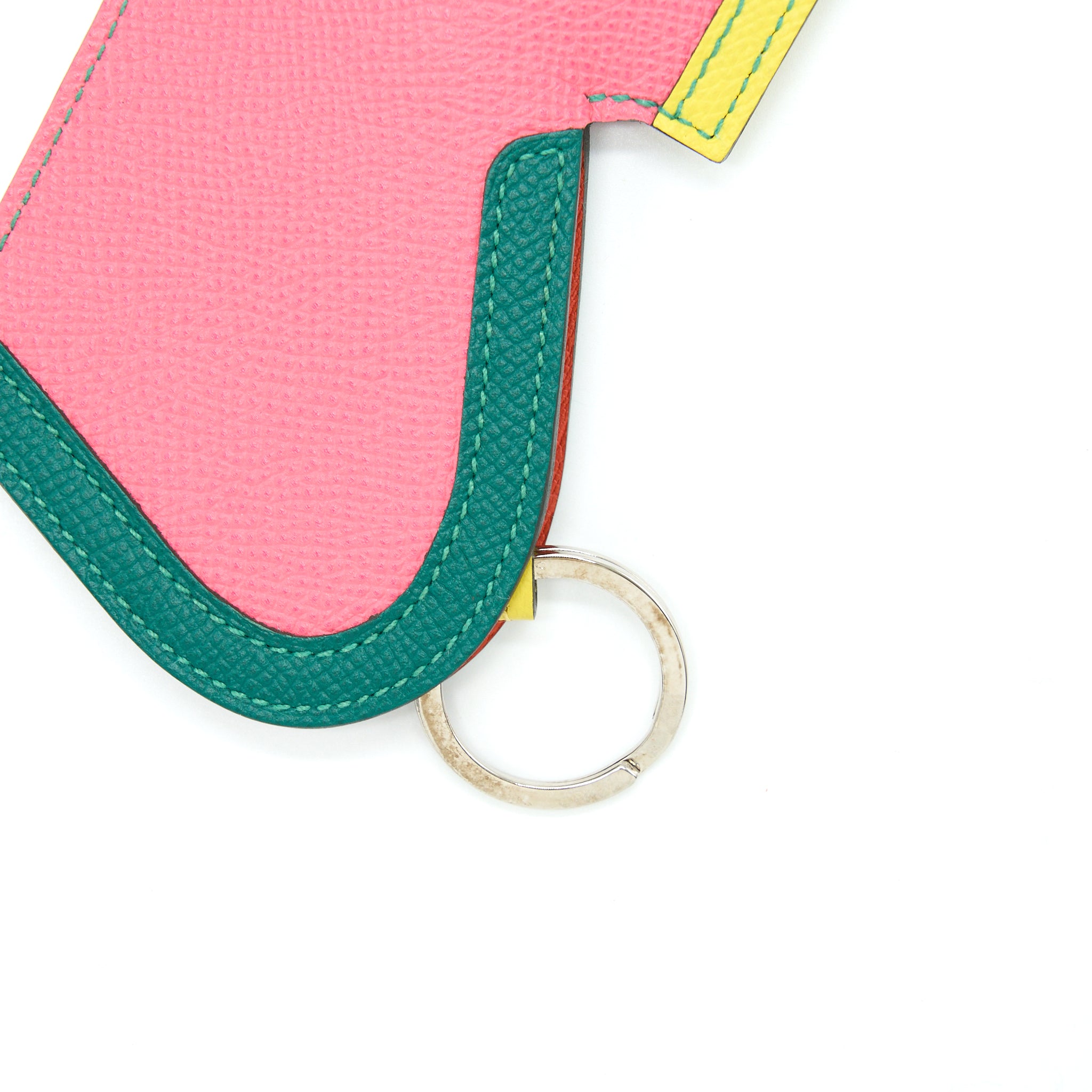 Hermes Camail Key Ring Rose Azalee/ Mala /Lime - Image 3