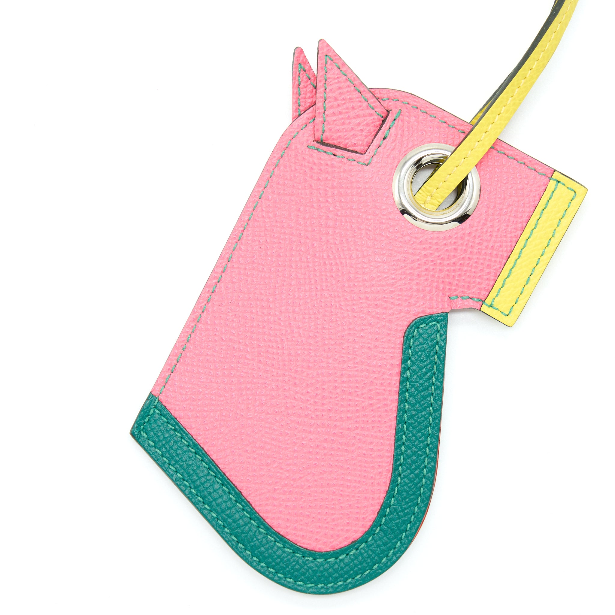 Hermes Camail Key Ring Rose Azalee/ Mala /Lime - Image 2