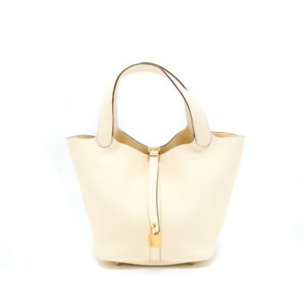 Hermes Picotin 22 Lock Bag Clemence Nata GHW Stamp Z