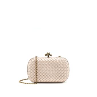 Bottega Veneta Stretch Knot Clutch Beige/ light brown