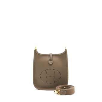 Hermes Mini Evelyne Clemence Etoupe GHW Stamp Z