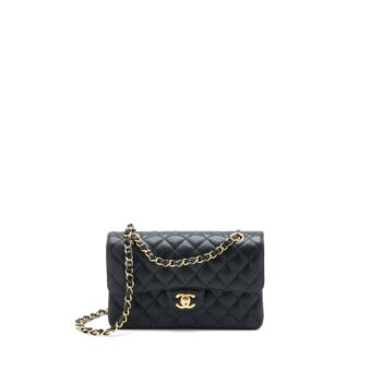 Chanel Small Classic Double Flap Bag Caviar Black GHW (Microchip)