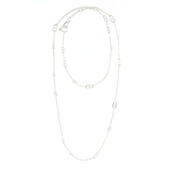 Hermes 160cm Farandole Long Necklace Silver Tone
