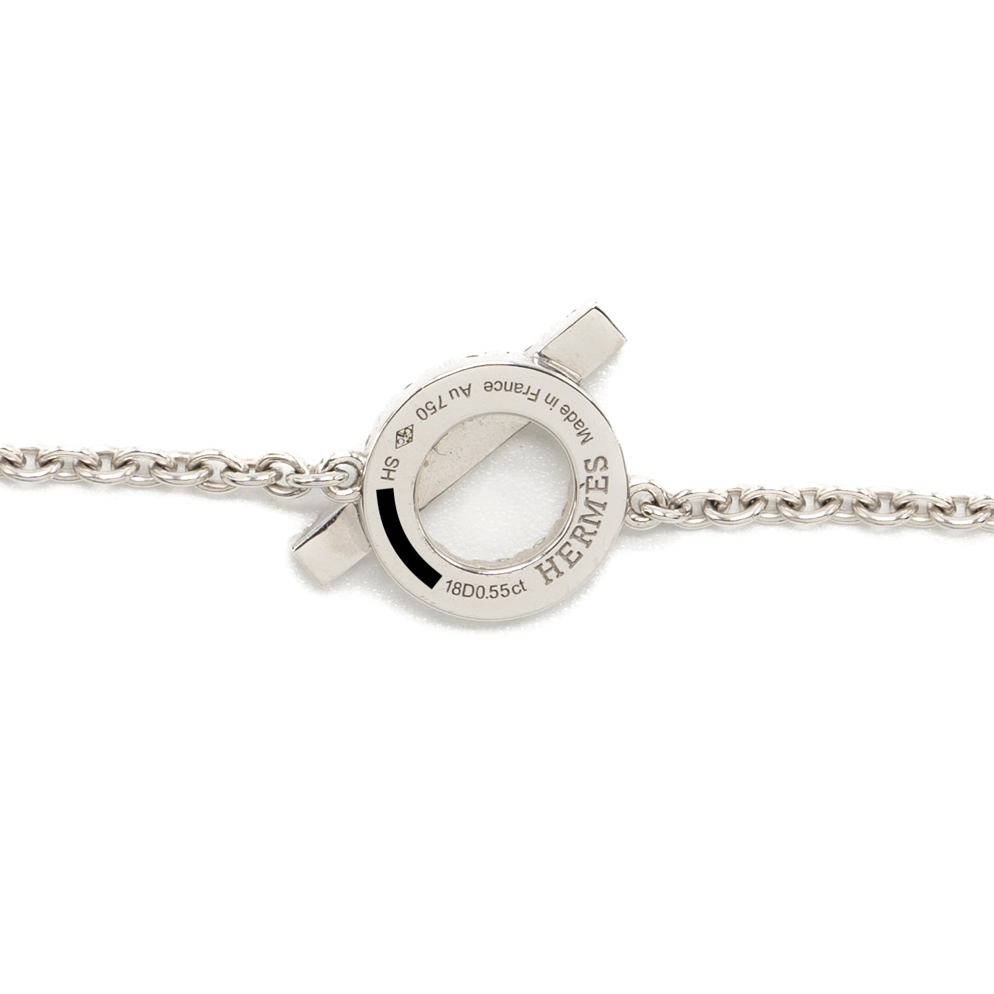 Hermes Size SH Finesse Bracelet White Gold Diamonds - Image 6