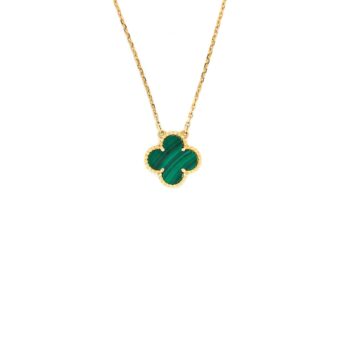 Van Cleef & Arpels Vintage Alhambra Pendant 18k Yellow Gold Malachite