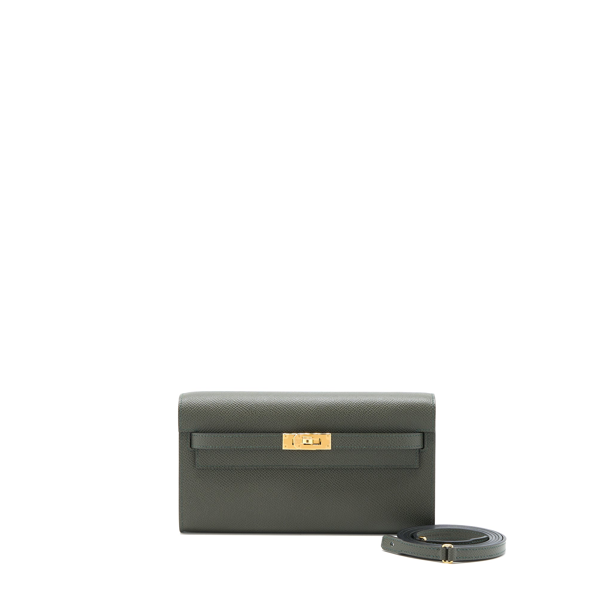 Hermes Classic Kelly To Go Epsom C6 Vert De Gris GHW Stamp U