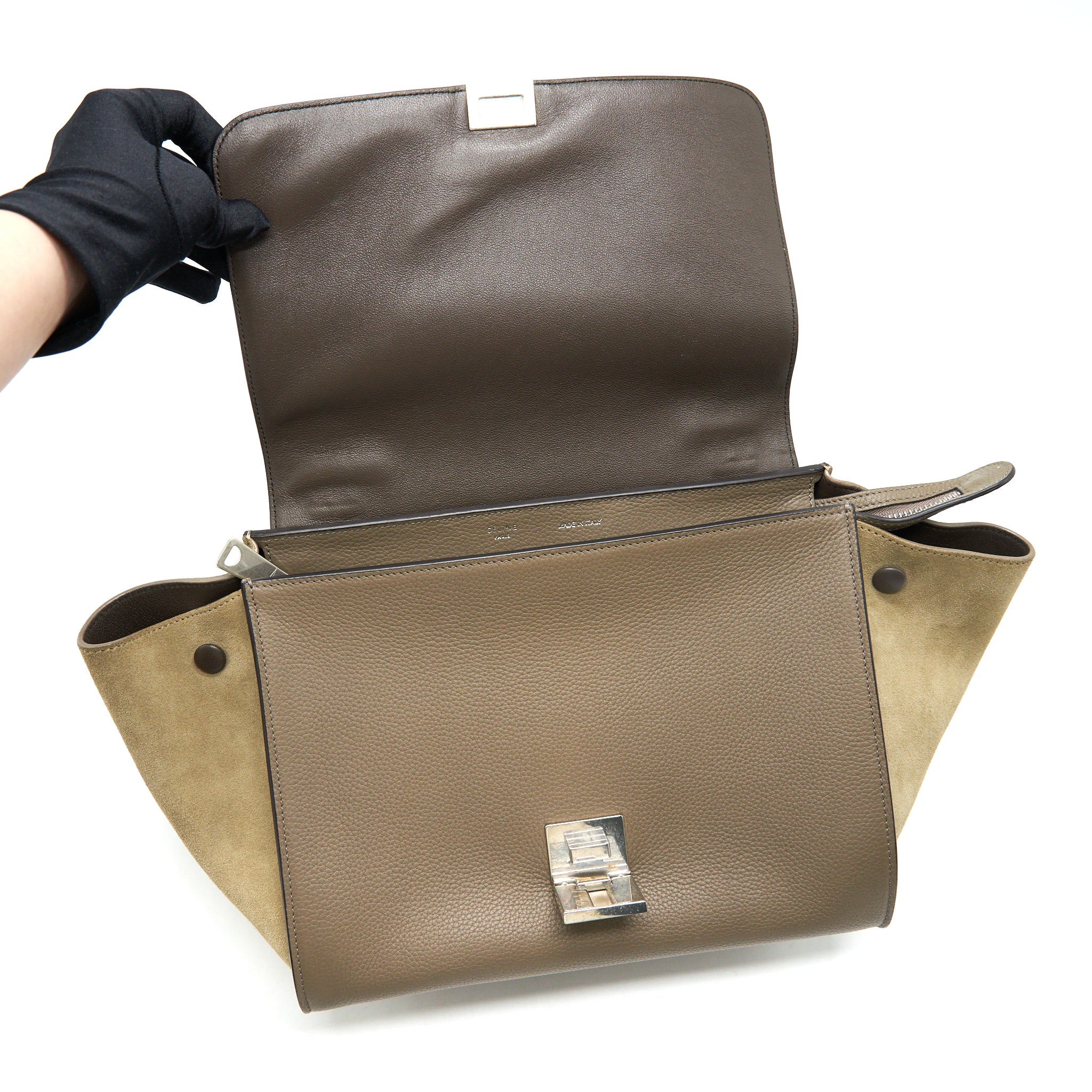 CELINE SMALL TRAPEZE BAG LIGHT GREY SHW - Image 14