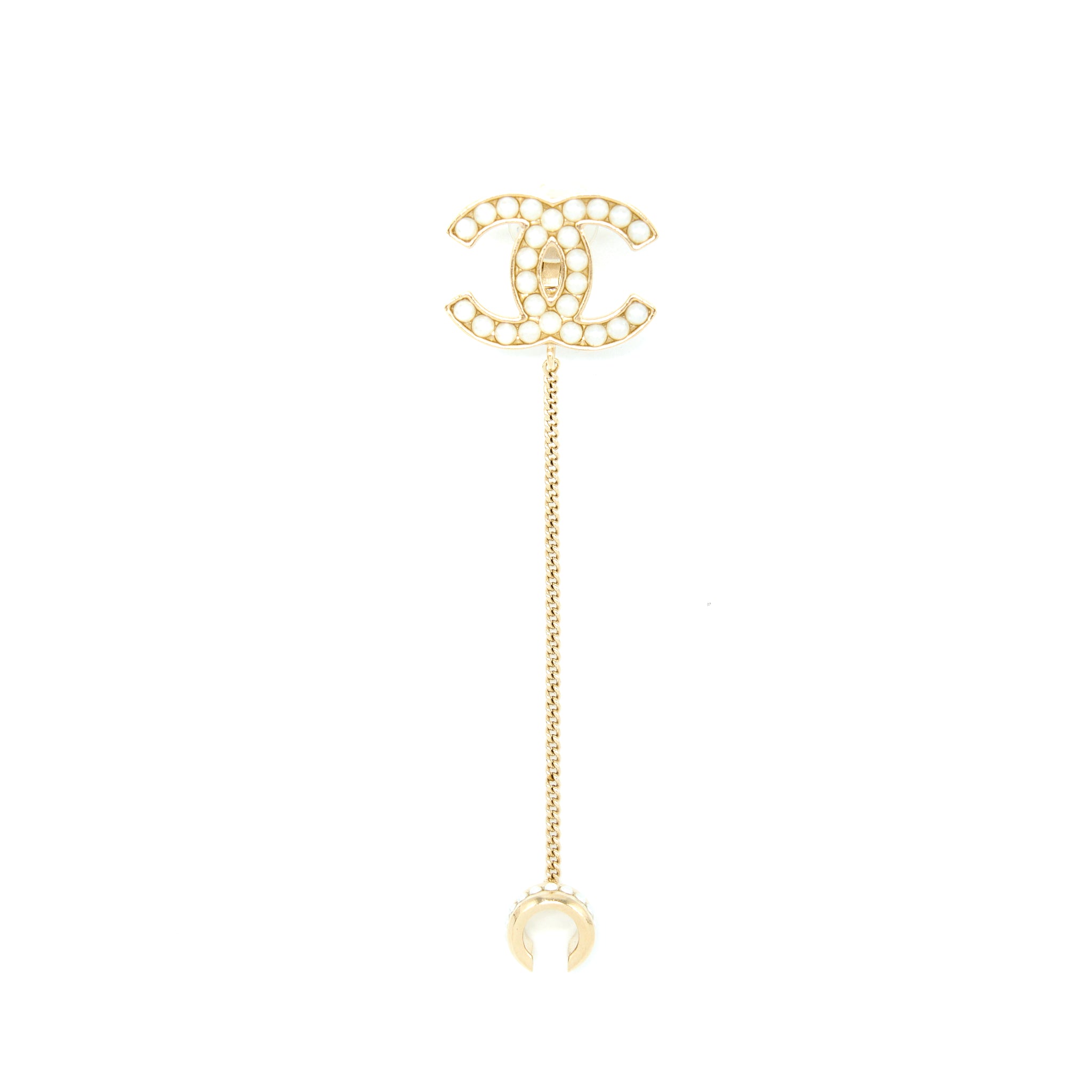 Chanel Pearl CC Logo Ear Clip