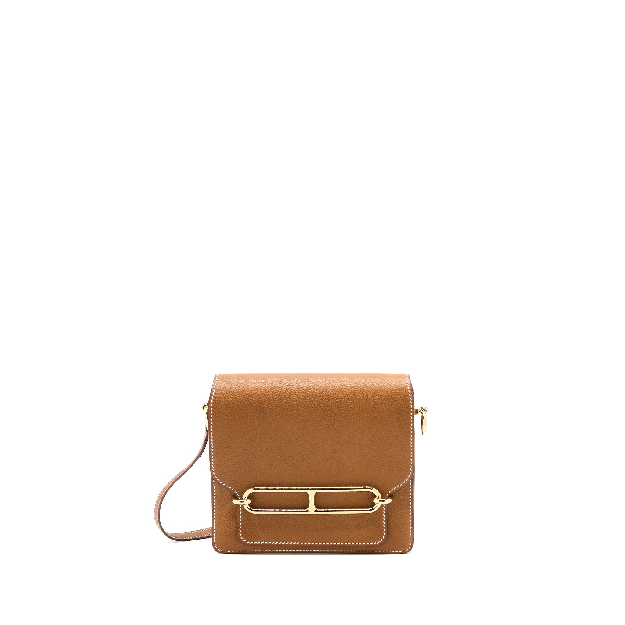 Hermes Mini Roulis Barenia Faubourg 34 Fauve GHW Stamp Y