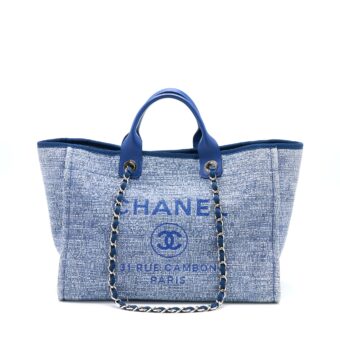 Chanel Deauville Tote Tweed Light Blue SHW