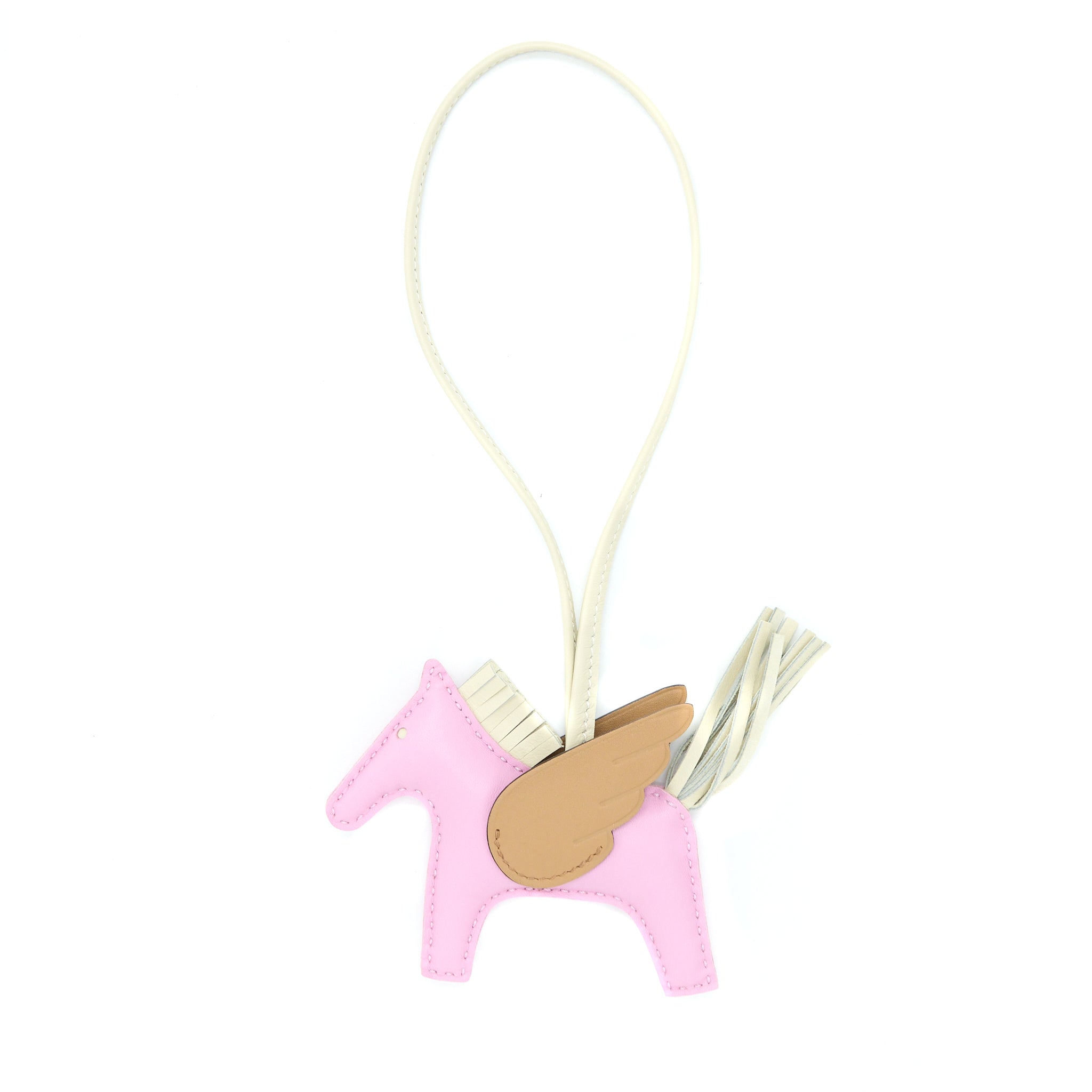 Hermes Rodeo Pegase PM Bag Charm Mauve Sylve / Craie / Chai Stamp Z