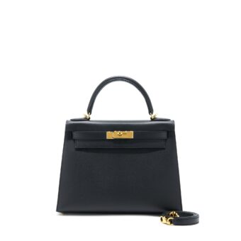 Hermes Kelly 28 Epsom Black GHW Stamp D