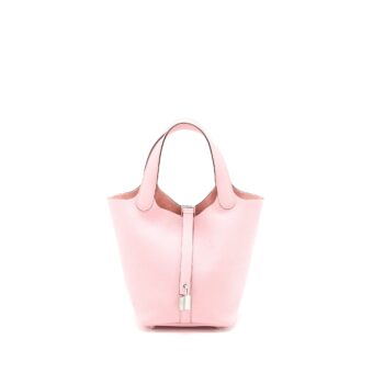 Hermes Picotin 18 Lock Bag Clemence Rose Sakura SHW Stamp U