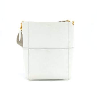 CELINE SANGLE BUCKET BAG IN WHITE