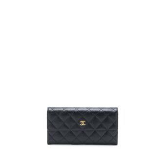 Chanel Classic Long Wallet Caviar Black LGHW