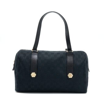 Gucci Boston Bag GG Supreme Fabric Black SHW