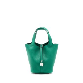Hermes Picotin 18 Lock Bag Clemence U4 Vert Vertigo SHW Stamp Y