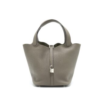HERMES PICOTIN 22 LOCK BAG GRIS ETAIN SHW
