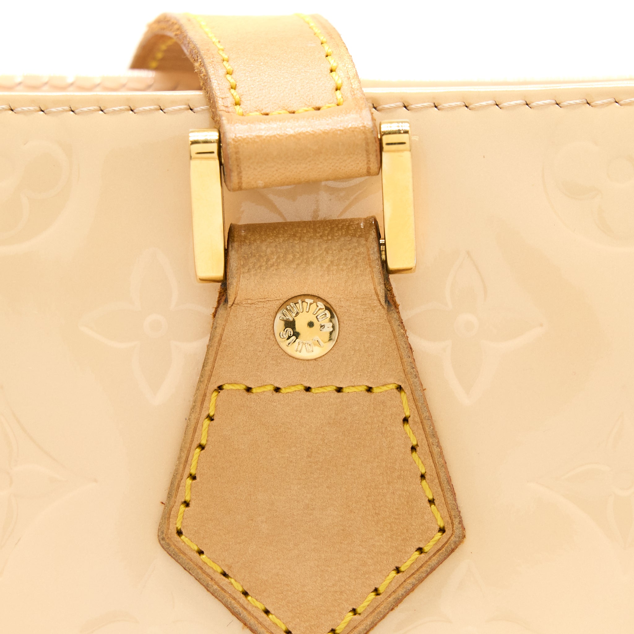 Louis Vuitton Vintage Huston Tote Vernis Beige GHW - Image 12