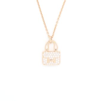Hermes Amulette Constance Pendant Rose Gold With Diamonds