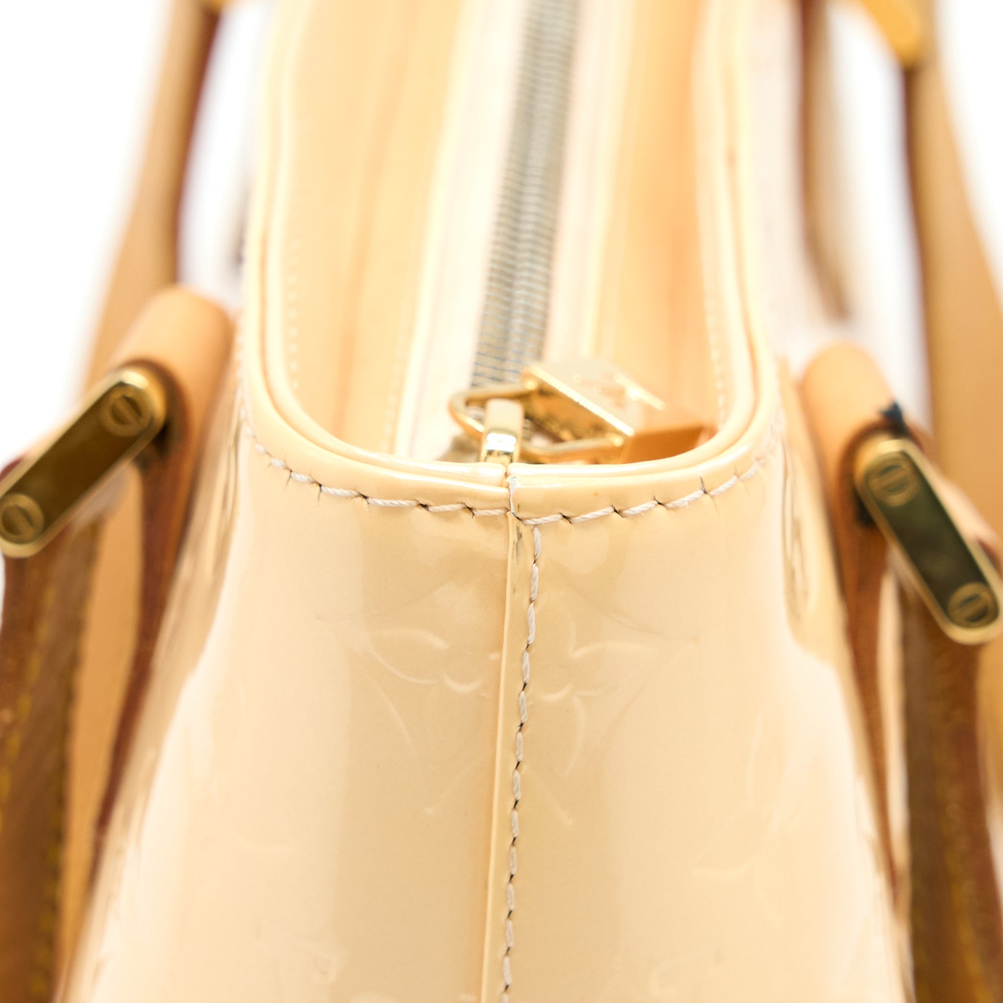 Louis Vuitton Vintage Huston Tote Vernis Beige GHW - Image 15