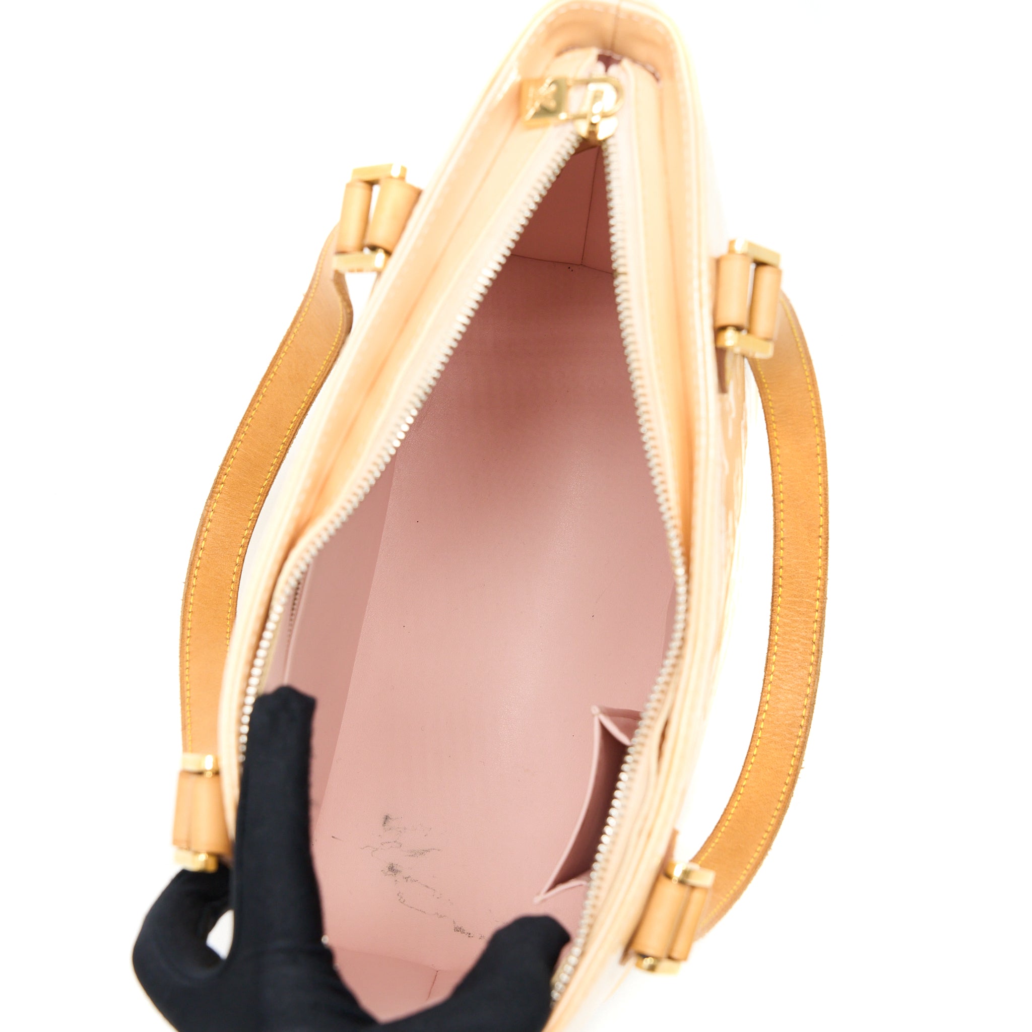 Louis Vuitton Vintage Huston Tote Vernis Beige GHW - Image 6