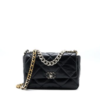 Chanel Medium 19 Bag Goatskin Black Multicolour Hardware (Microchip)