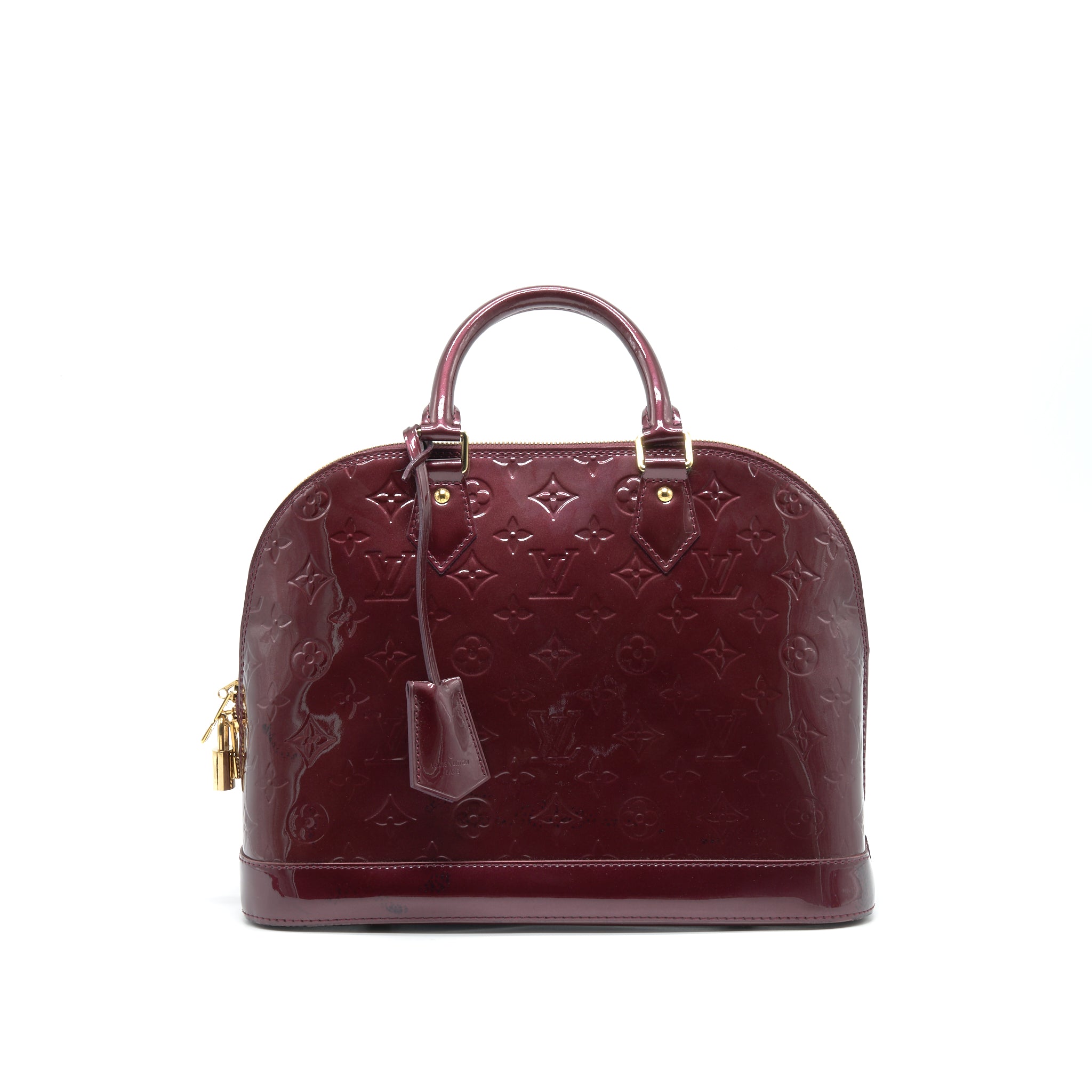 LOUIS VUITTON ALMA PM PATENT LEATHER AMARANTE GHW
