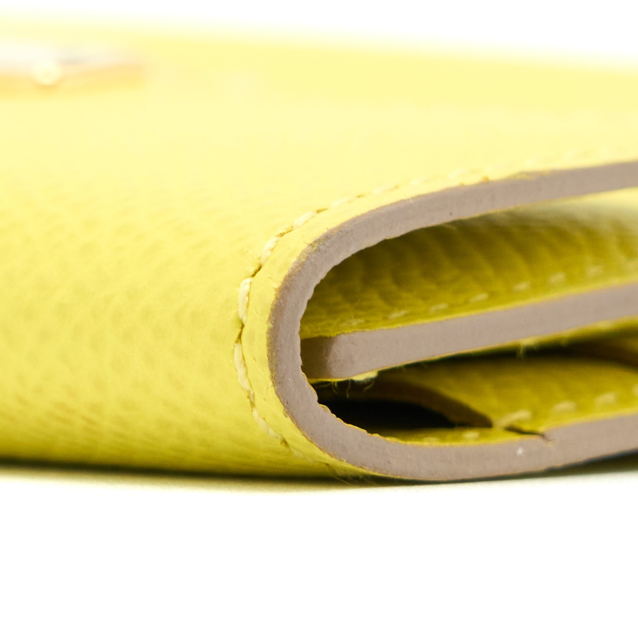 Hermes Mini Clic Card Holder Epsom Yellow GHW Stamp D - Image 6