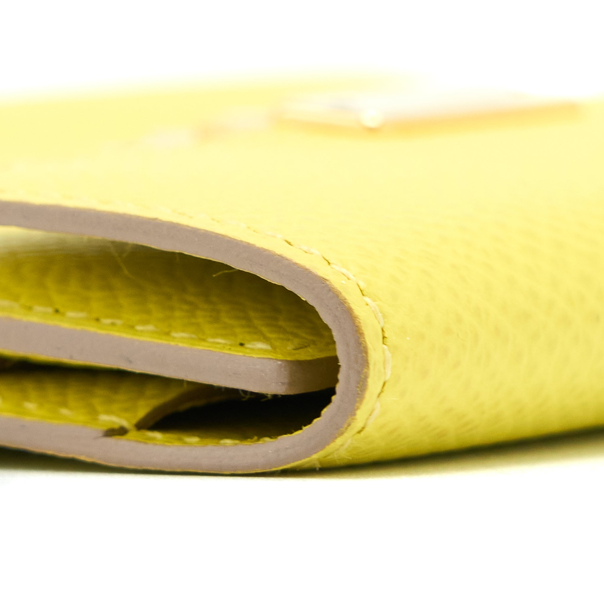 Hermes Mini Clic Card Holder Epsom Yellow GHW Stamp D - Image 7