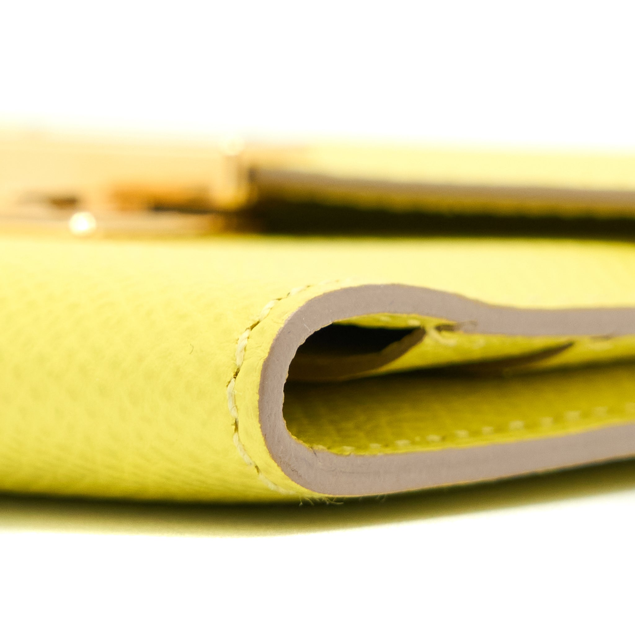 Hermes Mini Clic Card Holder Epsom Yellow GHW Stamp D - Image 8