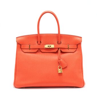 Hermes Birkin 35 Togo 9T Capucine GHW Stamp Square P