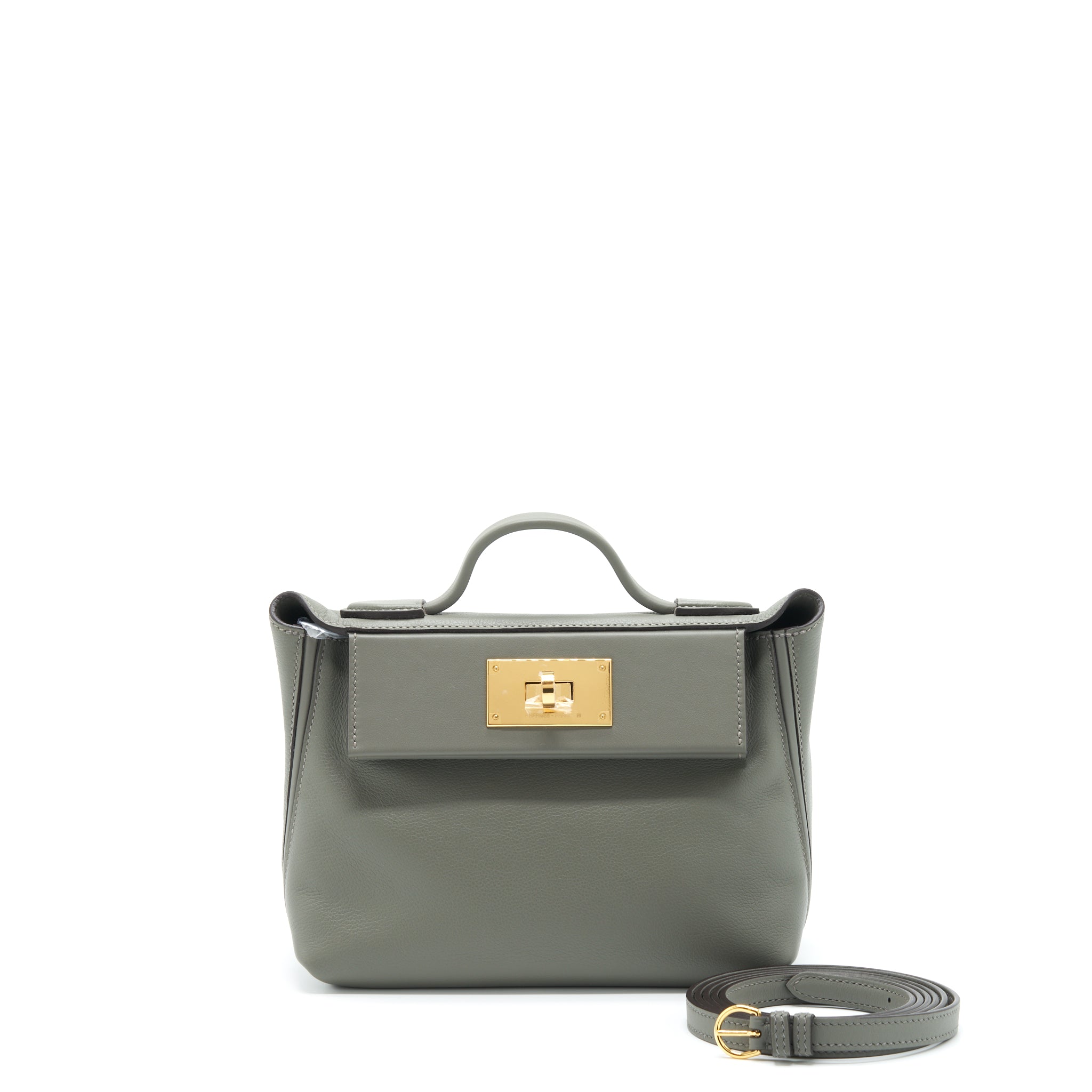 Hermes Mini 24/24 2424 - 21 Evercolor / Swift Gris Meyer GHW Stamp U