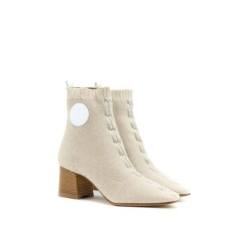 Hermes Size 36 Duo Ankle Boots Nocciola /Blanc