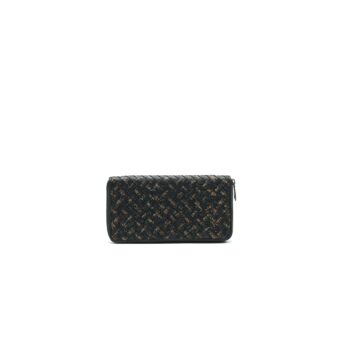 BOTTEGA VENETA MENS ZIP-AROUND WALLET BLACK