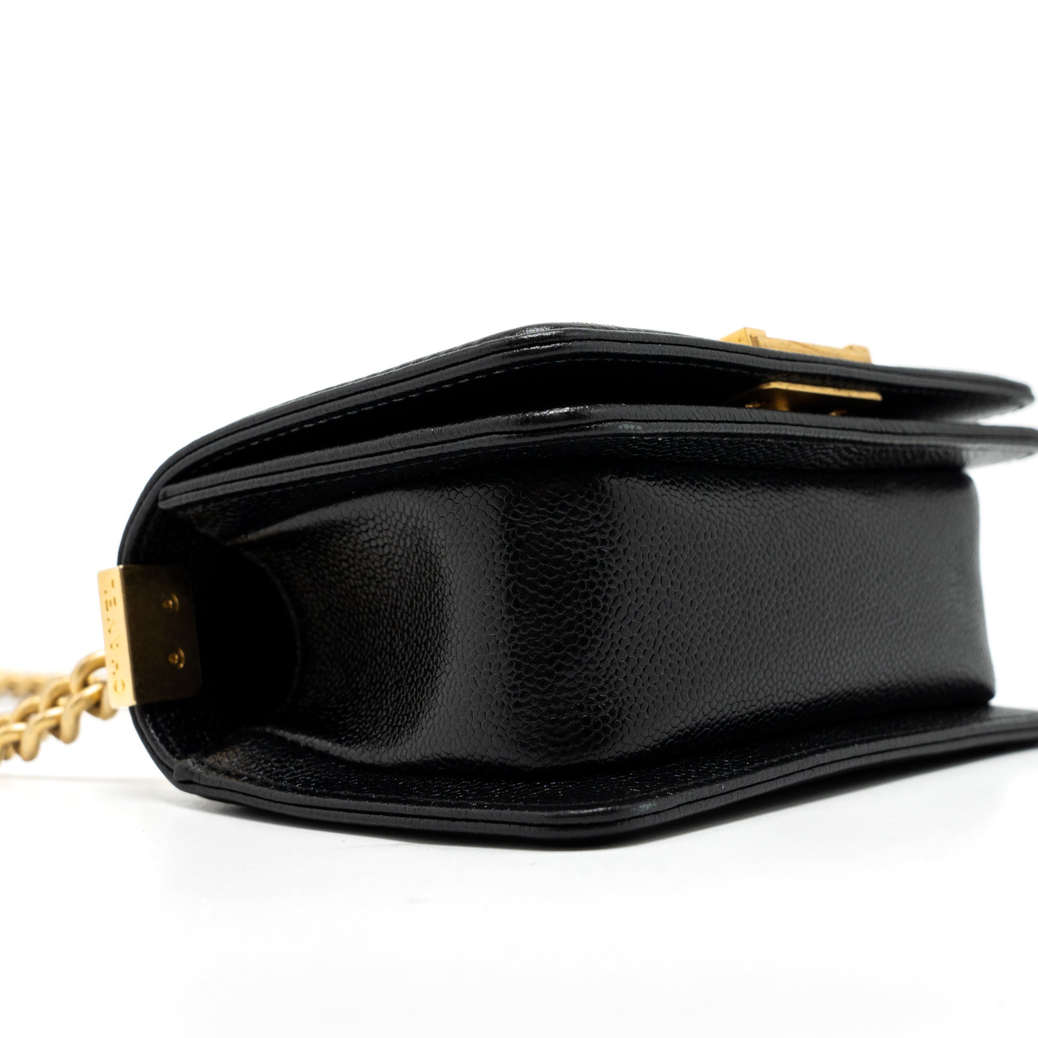 Chanel Super Mini Boy Bag Caviar Black Brushed GHW (Microchip) - Image 11