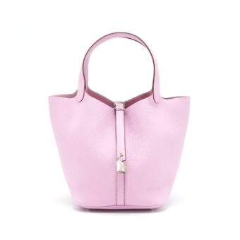 Hermes Picotin 22 lock Bag Clemence Mauve Sylvestre SHW Stamp Z