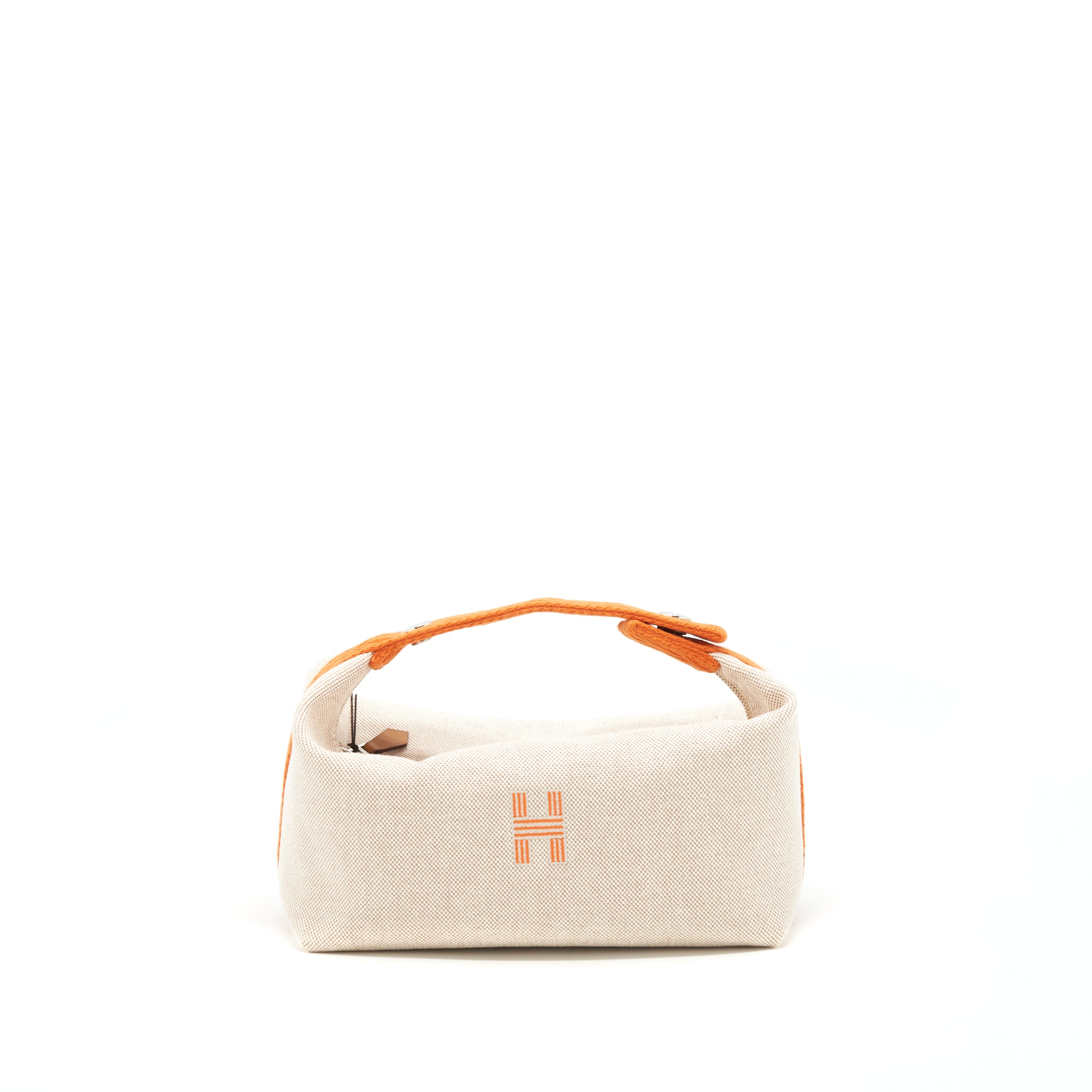Hermes Trousse De Toilette Bride A Brac Petit Modele Beige/Orange