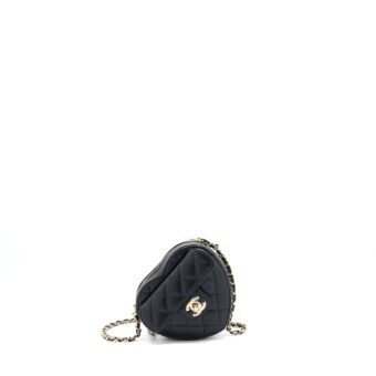 Chanel 22S Small Heart Bag Lambskin Black LGHW