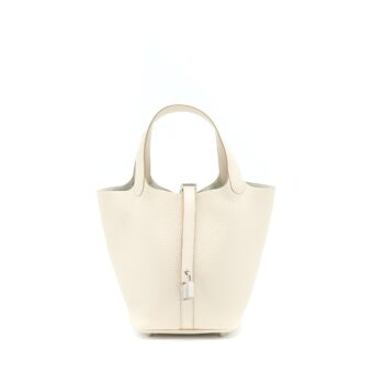 Hermes Picotin 18 Lock Bag Clemence Craie SHW Stmap U