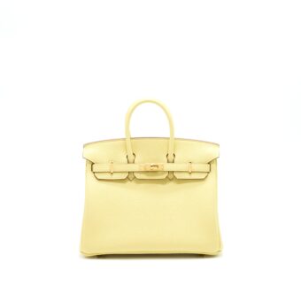 Hermes Birkin 25 Jaune Poussin GHW togo leather stamp Z