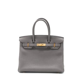 Hermes Birkin 30 Togo 8F Gris Etain RGHW Stamp D