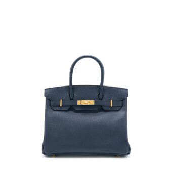 Hermes Birkin 30 Epsom Blue Indigo GHW Stamp A