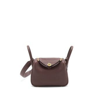 Hermes Mini Lindy 41 Havana GHW Stamp Y