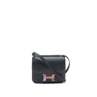 Hermes Mini Constance Black with Multicolor Buckle SHW Swift Leather stamp Z