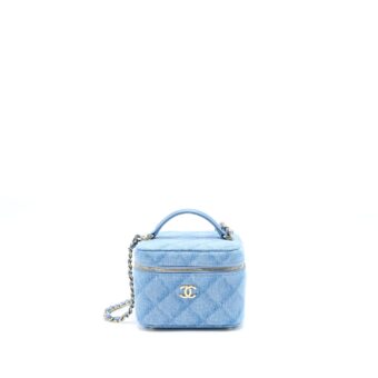 Chanel Vanity Case with Chain Denim LGHW (Microchip)