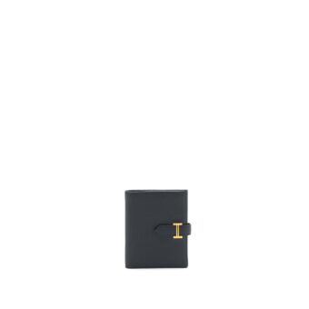 Hermes Bearn Compact Wallet Black GHW Stamp C